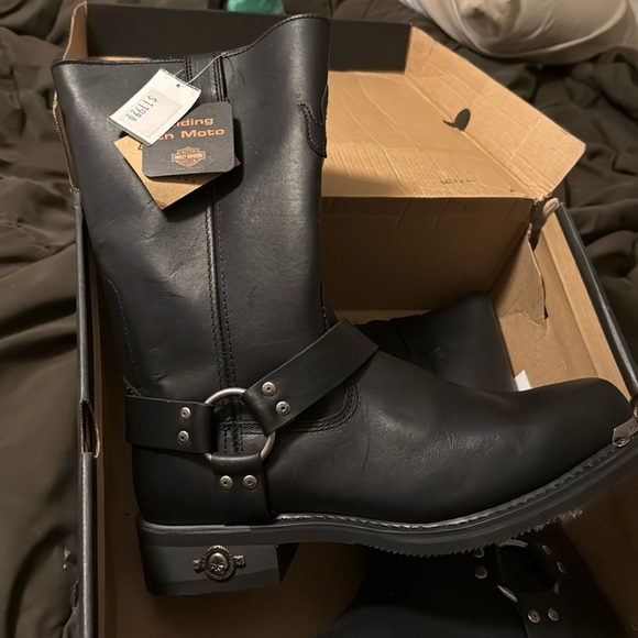 NWT Harley Davidson Skull Boots with side zipper - Picture 1 of 5